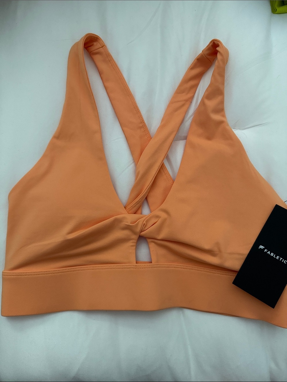 Fabletics Peach Knot-Detail Crossback Sports Bra